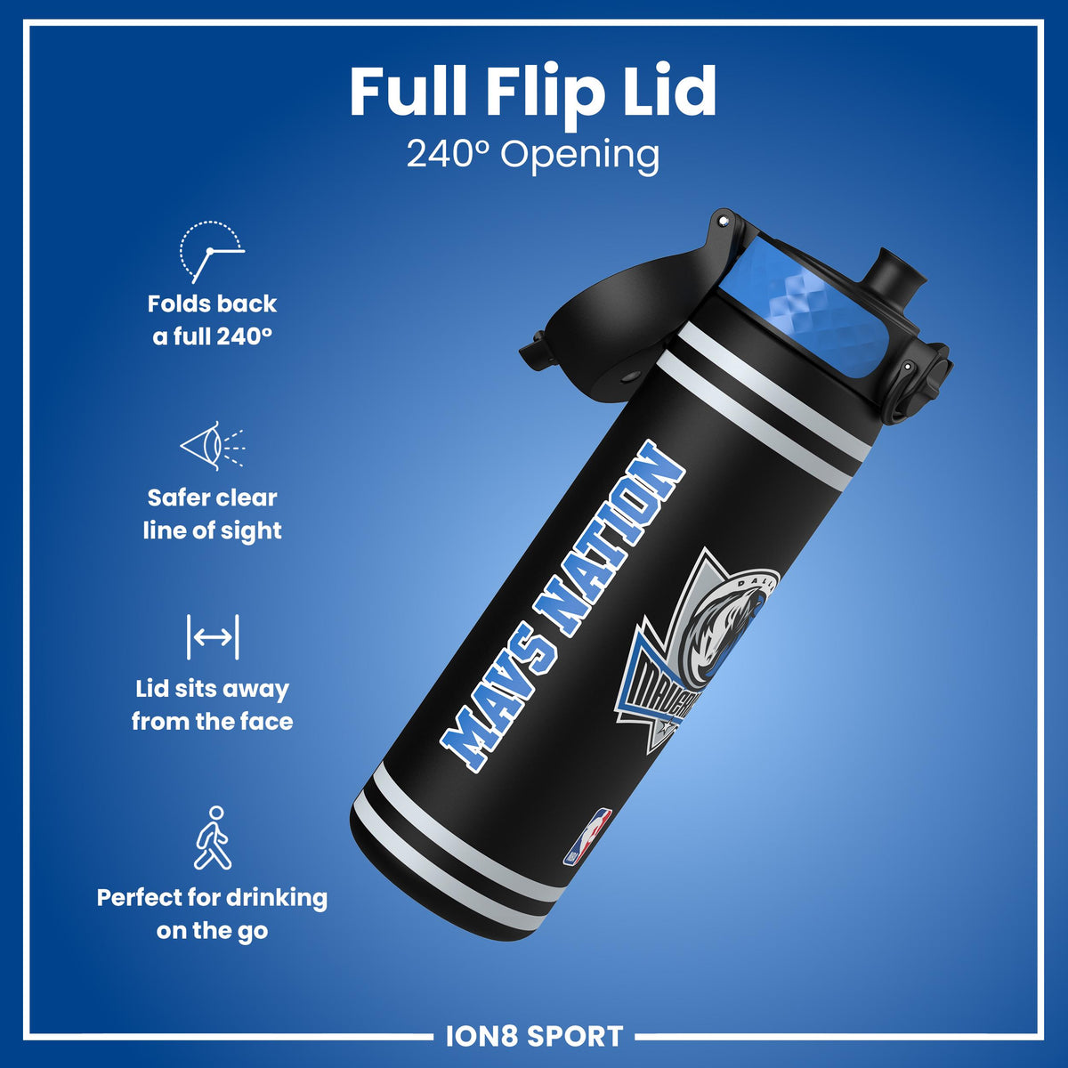 NBA x Ion8 Sports, Recyclon, Dallas Mavericks, 500ml (18oz) — additional product photo