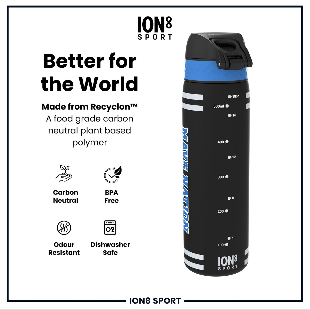 NBA x Ion8 Sports, Recyclon, Dallas Mavericks, 500ml (18oz) — additional product photo