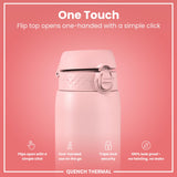 Leak Proof 1 Litre Thermal Water Bottle, Insulated, Rose Quartz, 1L