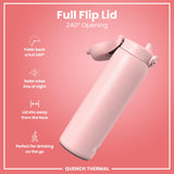 Leak Proof 1 Litre Thermal Water Bottle, Insulated, Rose Quartz, 1L