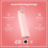Leak Proof 1 Litre Thermal Water Bottle, Insulated, Rose Quartz, 1L