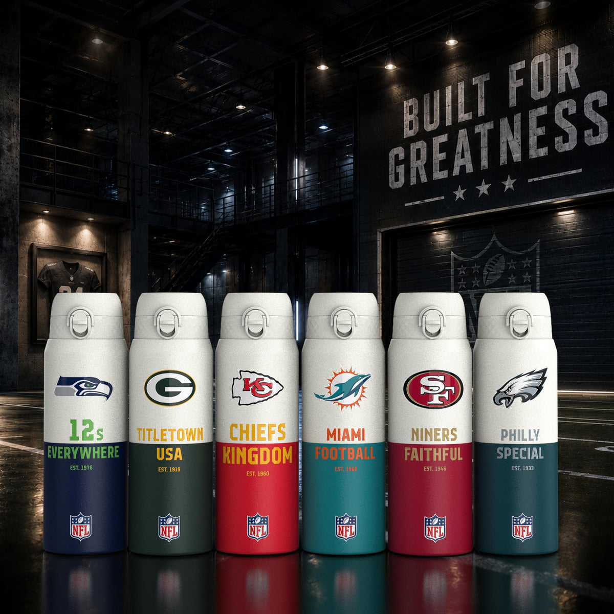 NFL x Ion8 Sports, Insulated Bottle, 50 Series, Miami Dolphins, 750ml (24oz)