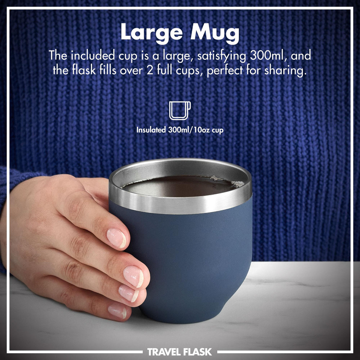 A sleek dark gray insulated bottle stands upright featuring a silver band in the middle on a plain white background with "ION8" printed at the bottom.