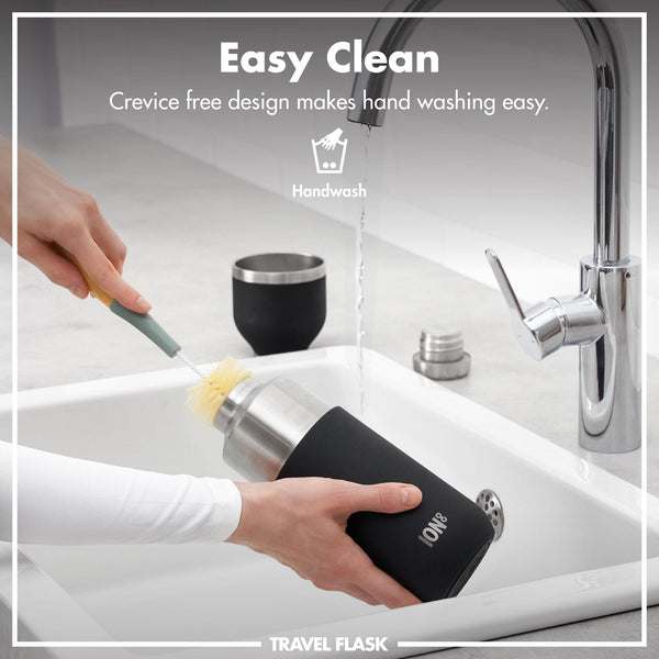 Luma Vacuum Insulated, Flask & Mug, Black, 700ml (24oz)