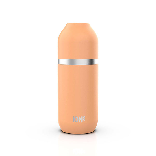ION8 Luma Vacuum Insulated Steel Flask with Mug, Soft Base, 700ml (24oz) in Coral