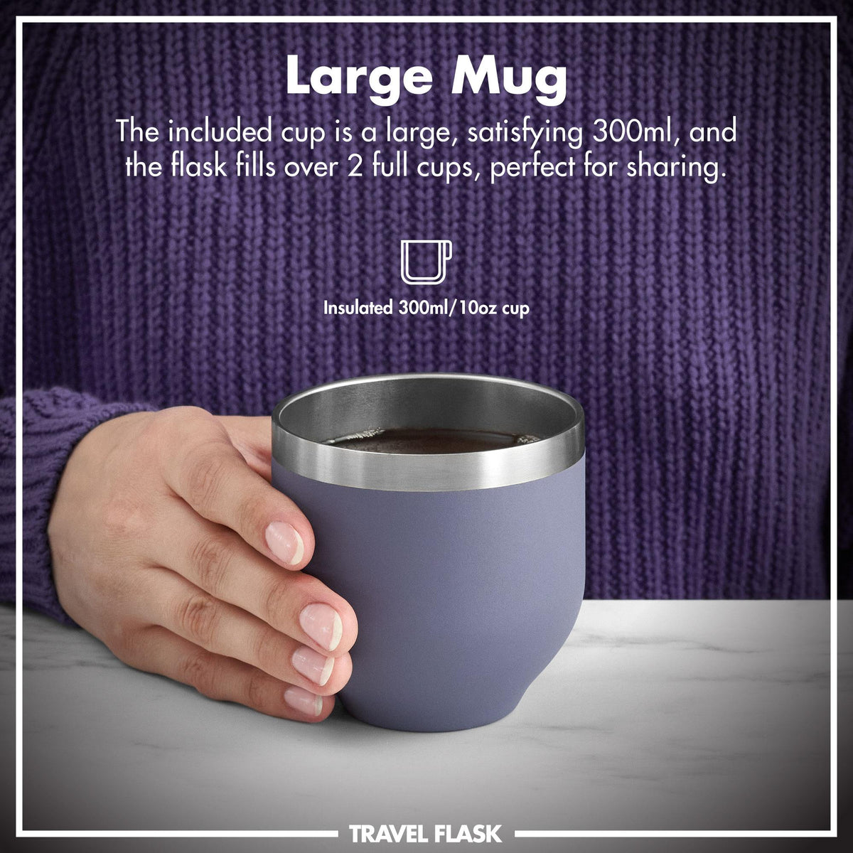 Luma Aislado al Vacío, Termo y Taza, Morado, 700ml (24oz)