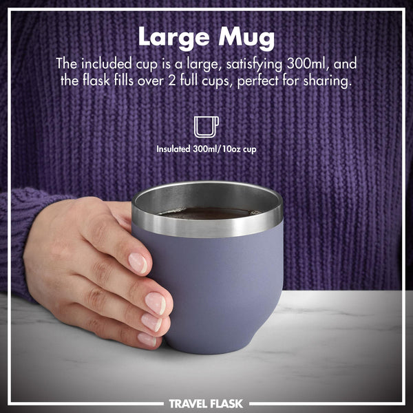 Luma Aislado al Vacío, Termo y Taza, Morado, 700ml (24oz)