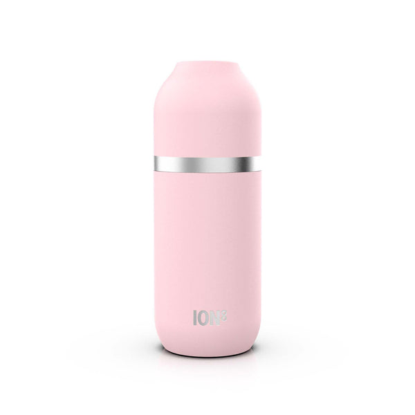 ION8 Luma Vacuum Insulated Steel Flask with Mug, Soft Base, 700ml (24oz) in Rose