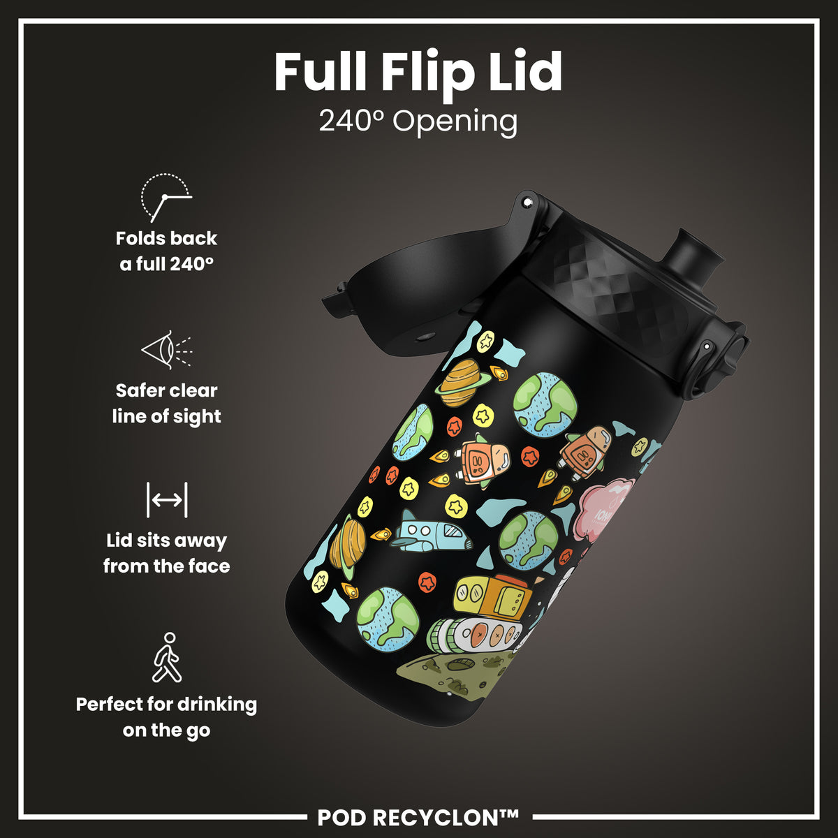 Antifugas Kids Botella de agua, Recyclon, Space, 350ml (12oz) — foto adicional del producto