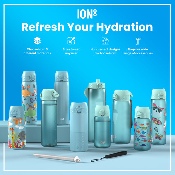 Leak Proof Slim Water Bottle, Recyclon, Unicorn Rainbows, 500ml (18oz) — additional product photo