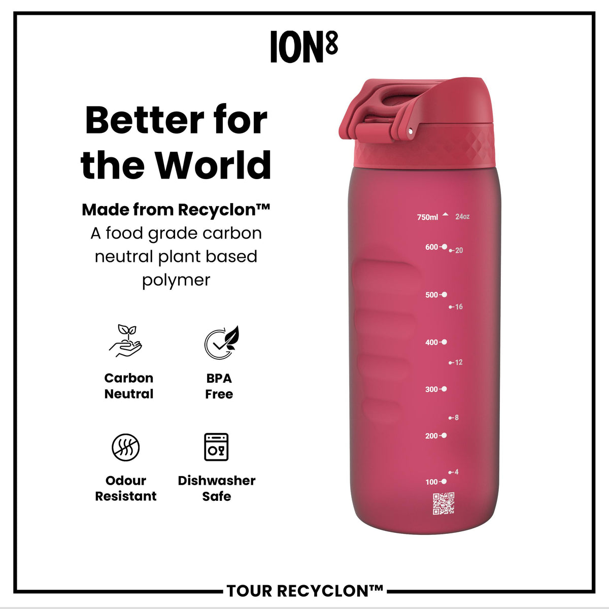 Botella, Recyclon, Viva Magenta, 750ml