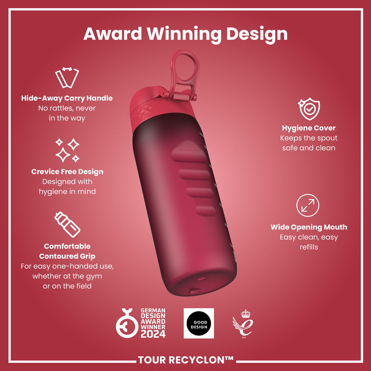 Botella, Recyclon, Viva Magenta, 750ml