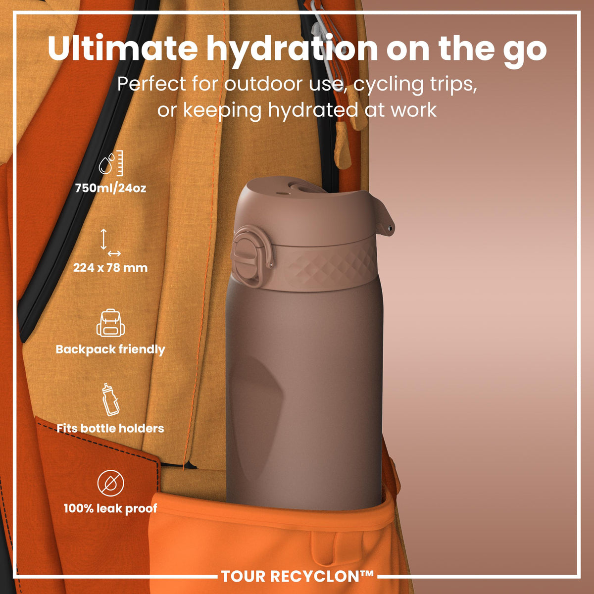 Botella, Recyclon, Mocha Mousse, 750ml
