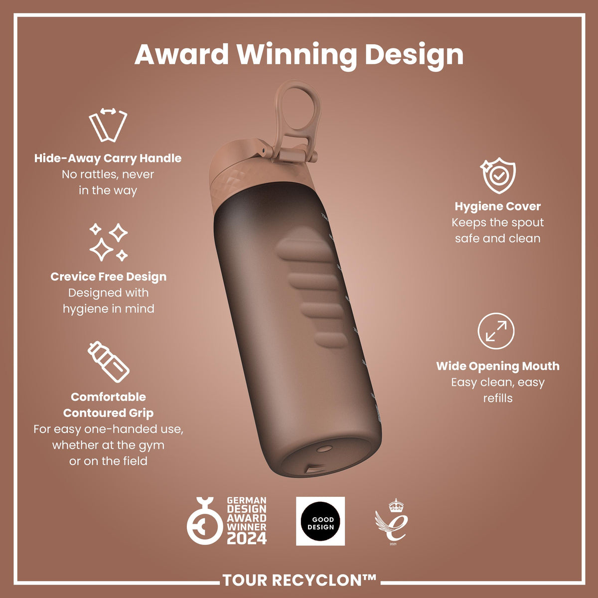 Botella, Recyclon, Mocha Mousse, 750ml