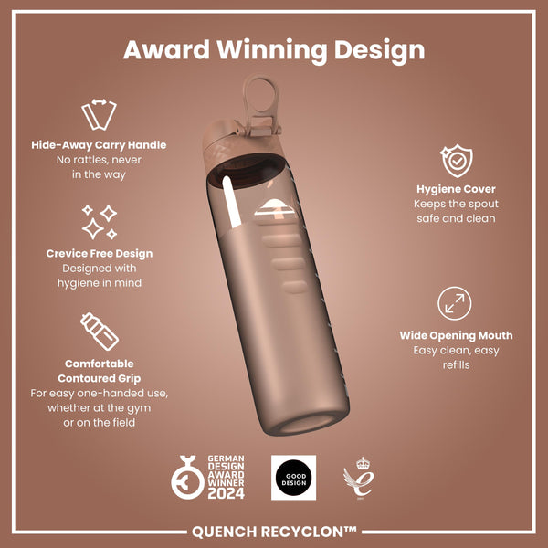 Antifugas 1 litre Botella de agua, Recyclon, Half-Cut, Mocha, 1L in Mocha Mousse