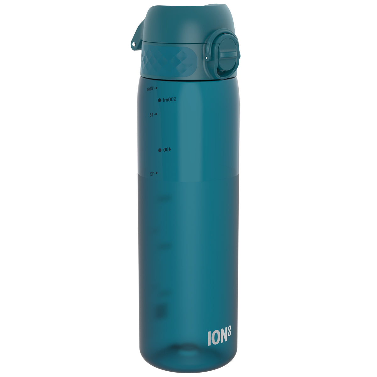 Leak Proof Slim Water Bottle, Recyclon, Half-Cut, Teal, 500ml (18oz) in Deep Teal