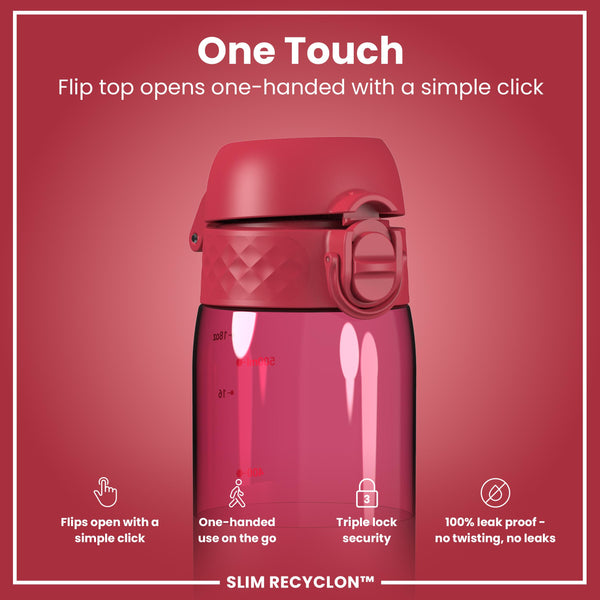 Antifugas Slim Botella de agua, Recyclon, Half-Cut, Magenta, 500ml (18oz) in Magenta