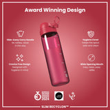 Antifugas Slim Botella de agua, Recyclon, Half-Cut, Magenta, 500ml (18oz) in Magenta