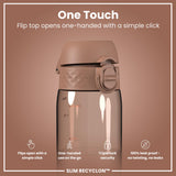 Leak Proof Slim Water Bottle, Recyclon, Half-Cut, Mocha, 500ml (18oz) in Mocha Mousse