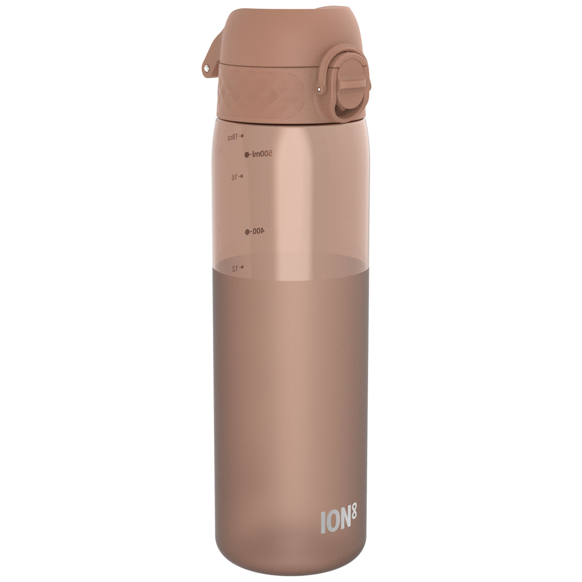 Leak Proof Slim Water Bottle, Recyclon, Half-Cut, Mocha, 500ml (18oz) in Mocha Mousse