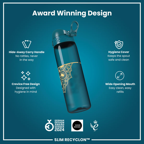 Leak Proof Slim Water Bottle, Recyclon, Half-Cut, Mandalas, 500ml (18oz) — additional product photo