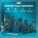 Antifugas 1 Litre Botella de agua, Stainless Steel, Half-Cut, Teal, 1L in Deep Teal
