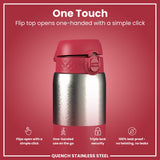 Leak Proof 1 Litre Water Bottle, Stainless Steel, Half-Cut, Magenta, 1L in Magenta