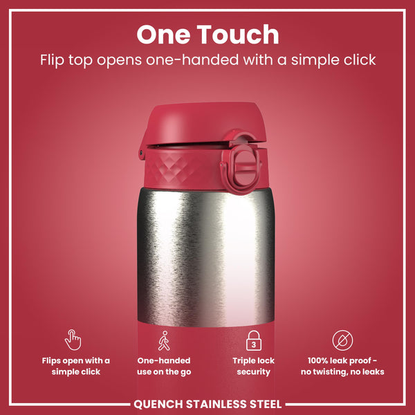Antifugas 1 Litre Thermal Botella de agua, Insulated, Half-Cut, Magenta, 1L in Magenta