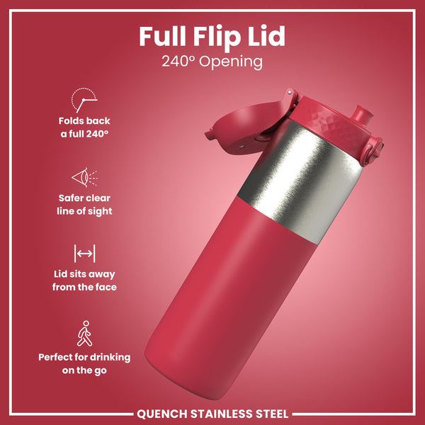 Antifugas 1 Litre Thermal Botella de agua, Insulated, Half-Cut, Magenta, 1L in Magenta