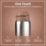 Leak Proof 1 Litre Water Bottle, Stainless Steel, Mocha, 1L in Mocha Mousse