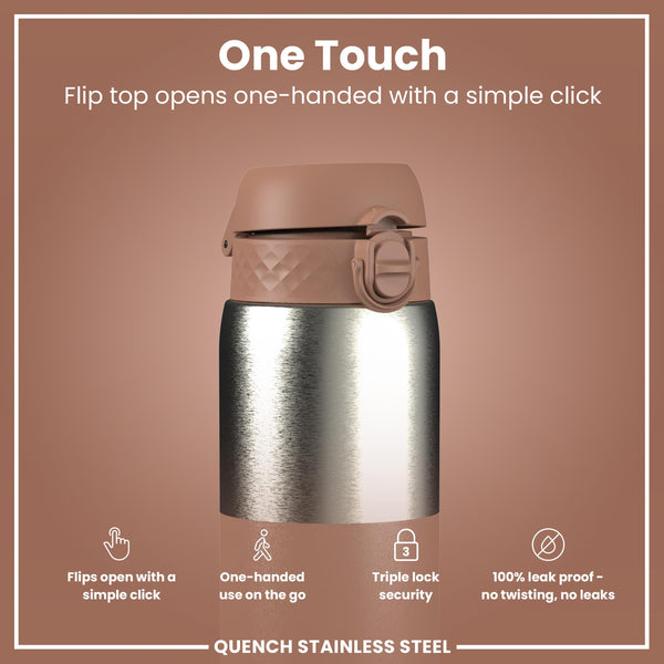 Antifugas 1 Litre Thermal Botella de agua, Insulated, Half-Cut, Mocha, 1L in Mocha Mousse