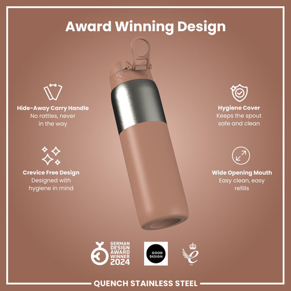 Leak Proof 1 Litre Water Bottle, Stainless Steel, Mocha, 1L in Mocha Mousse