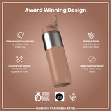 Antifugas 1 Litre Thermal Botella de agua, Insulated, Half-Cut, Mocha, 1L in Mocha Mousse