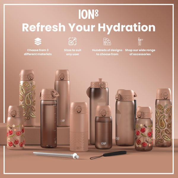 Leak Proof 1 Litre Water Bottle, Stainless Steel, Mocha, 1L in Mocha Mousse