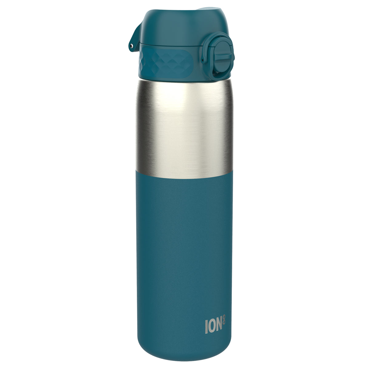 Antifugas Slim Botella de agua, Stainless Steel, Half-Cut, Teal, 600ml (20oz) in Deep Teal