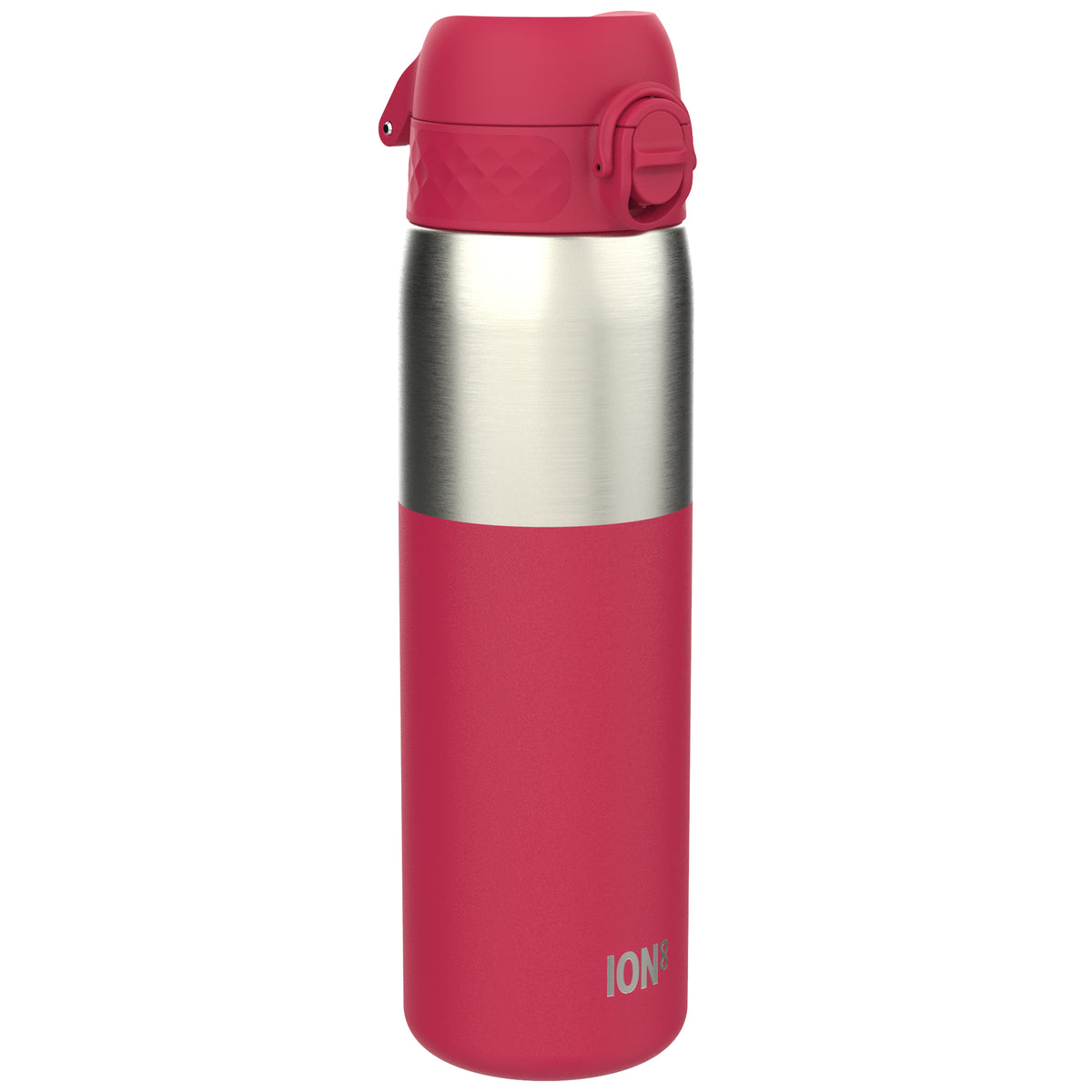 Leak Proof Slim Water Bottle, Stainless Steel, Half-Cut, Magenta, 600ml (20oz) in Magenta