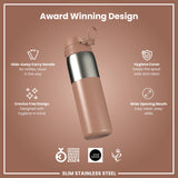 Leak Proof Slim Water Bottle, Stainless Steel, Mocha, 600ml (20oz) in Mocha Mousse