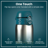 Antifugas Slim Botella de agua, Stainless Steel, Half-Cut, Mandalas, 600ml (20oz) — foto adicional del producto
