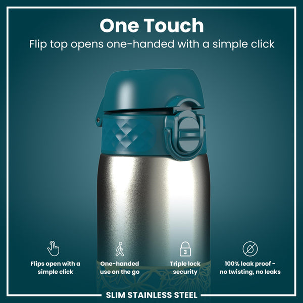 Antifugas Slim Botella de agua, Stainless Steel, Half-Cut, Mandalas, 600ml (20oz) — foto adicional del producto