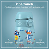 Leak Proof Water Bottle, Stainless Steel, Robots, 400ml (13oz) — additional product photo
