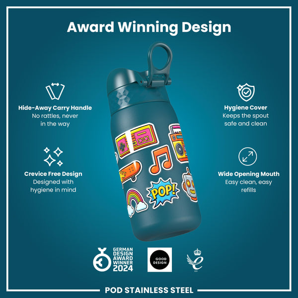 Antifugas Botella de agua, Stainless Steel, Stickers, 400ml (13oz) — foto adicional del producto