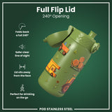 Leak Proof Water Bottle, Stainless Steel, Farm Machines, 400ml (13oz) — additional product photo