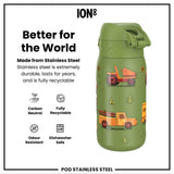 Leak Proof Water Bottle, Stainless Steel, Farm Machines, 400ml (13oz) — additional product photo