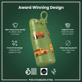 Leak Proof Water Bottle, Stainless Steel, Farm Machines, 400ml (13oz) — additional product photo