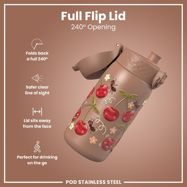Antifugas Botella de agua, Stainless Steel, Cherries, 400ml (13oz) — foto adicional del producto