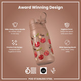Antifugas Botella de agua, Stainless Steel, Cherries, 400ml (13oz) — foto adicional del producto