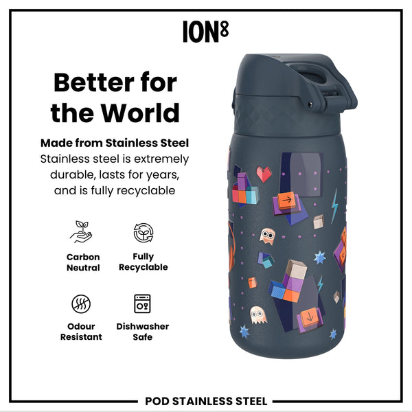 Leak Proof Water Bottle, Stainless Steel, Gamer, 400ml (13oz) — additional product photo