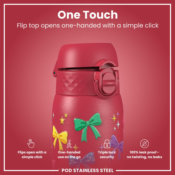 Antifugas Botella de agua, Stainless Steel, Bows, 400ml (13oz) — foto adicional del producto