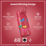 Antifugas Botella de agua, Stainless Steel, Bows, 400ml (13oz) — foto adicional del producto