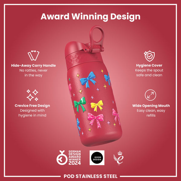 Antifugas Botella de agua, Stainless Steel, Bows, 400ml (13oz) — foto adicional del producto